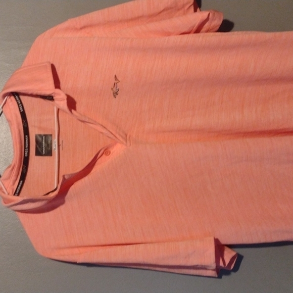 MEN'S Greg Norman PlayDry Polo. L. Washed Orange. - Picture 1 of 5